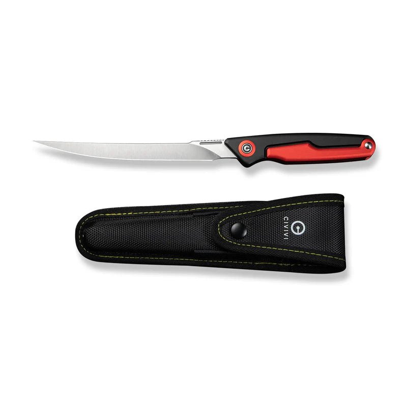 CIVIVI Shawka Black/Red Handle Satin Finished 14C28N Blade 5.81"