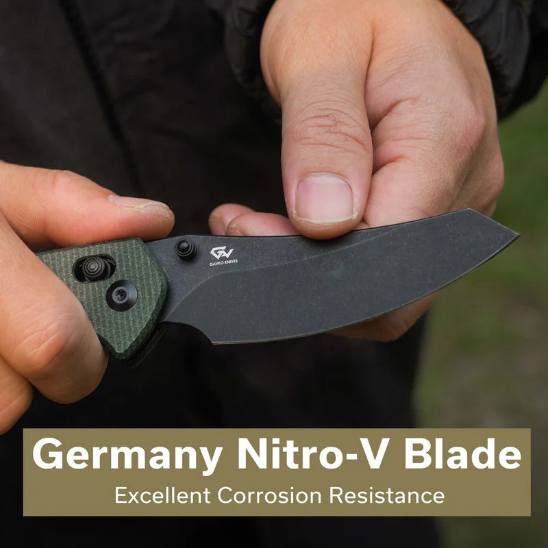 CIVIVI Sixgill Green Canvas Micarta Handle Nitro V-Blade 3.41"