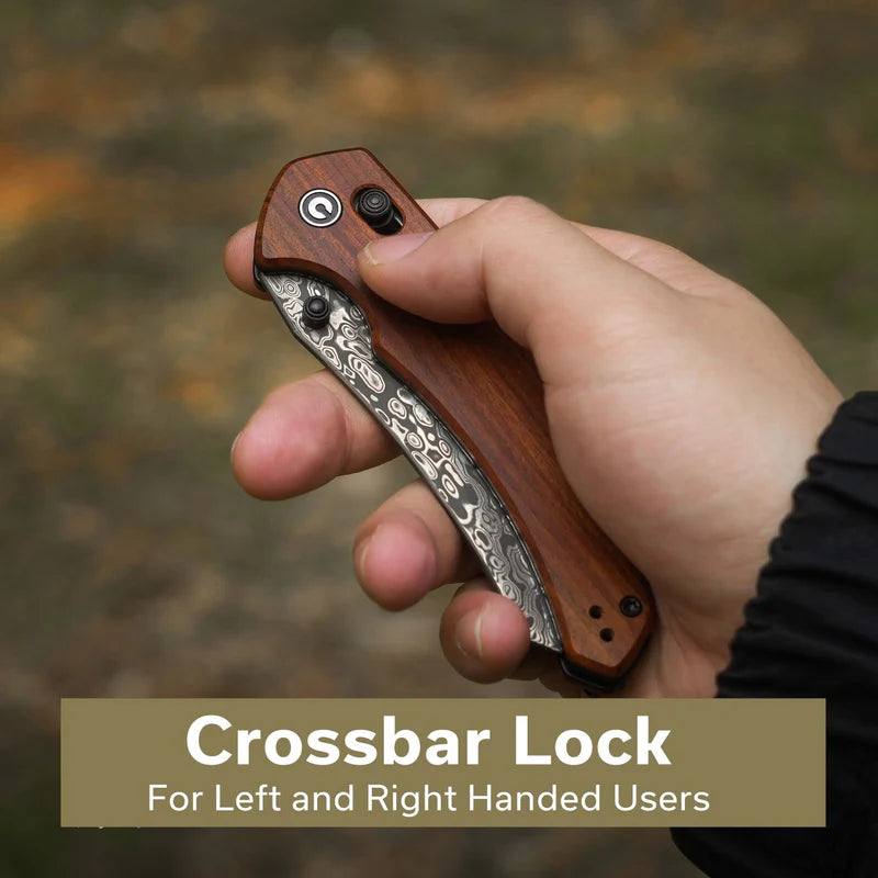 CIVIVI Sixgill Guibourtia Wood Handle Damascus Blade