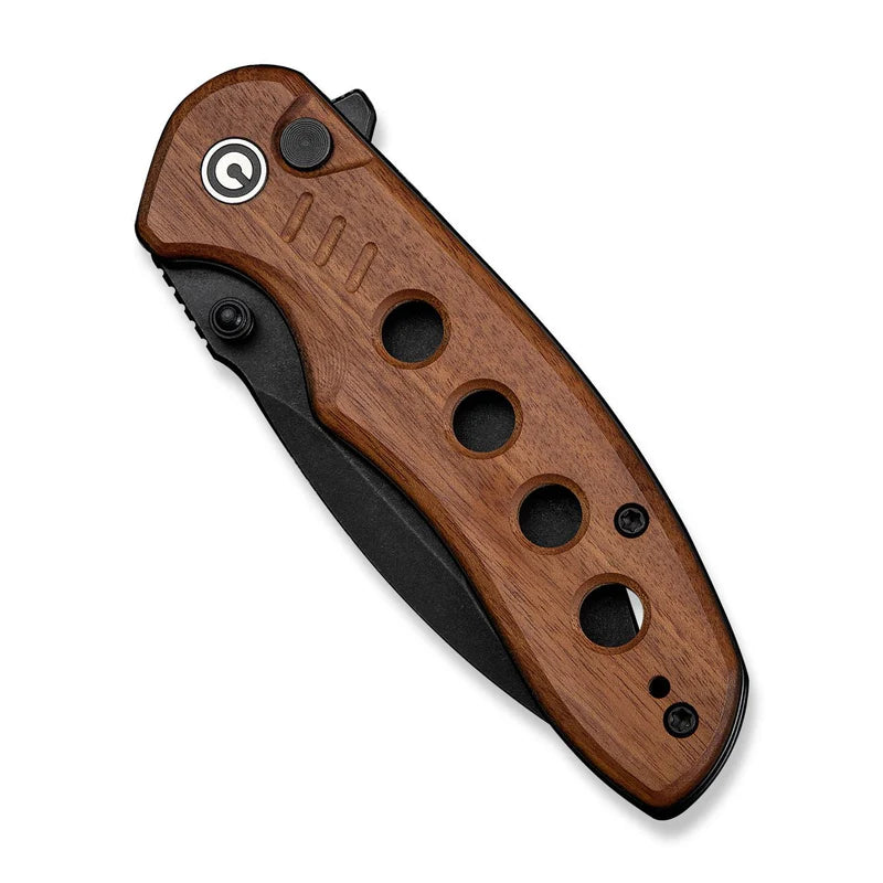 CIVIVI Triptych Guibourtia Wood Handle Stonewashed 14C28N Blade 2.97"