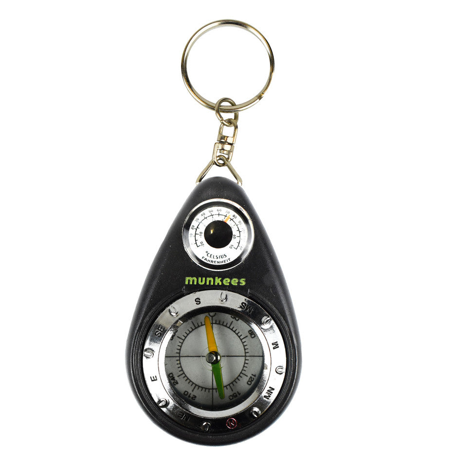 Munkees Key Ring Carabiner Hook with Strap & Compass