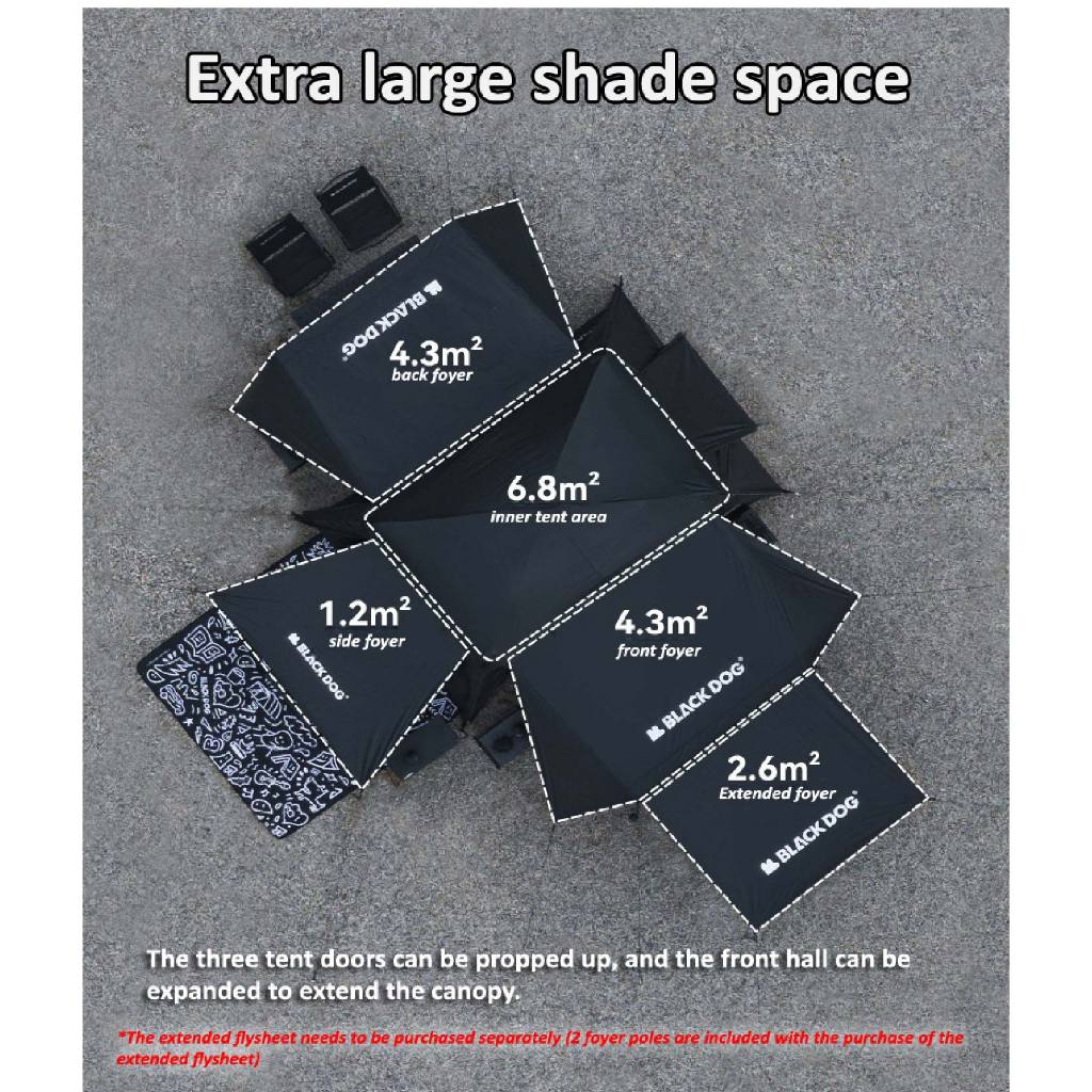 Blackdog Shan Ting 6.8 Quick Opening Tent w/ Extended Canopy