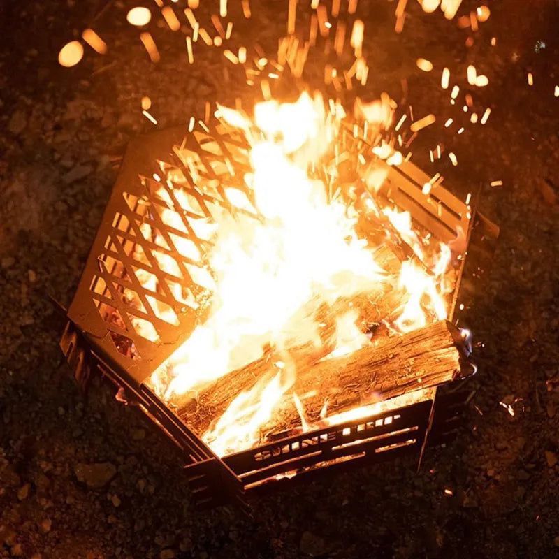 Shinetrip Brazier Firewood Steel Outdoor Rack BBQ Set w/ Grill