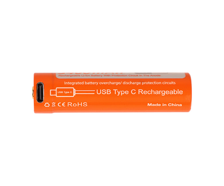 OrcaTorch 18650 USB-C Battery 3400mAh
