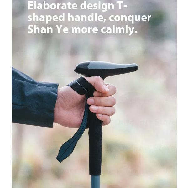 Naturehike Hoar Base Aluminum 3-Section T-Shaped Trekking Pole 64-125cm