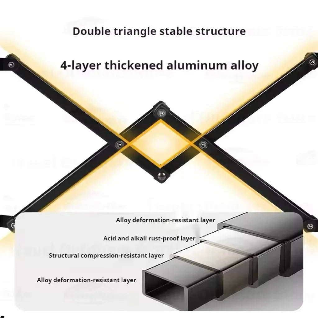 Blackdog Fold X Four Piece Aluminum Table