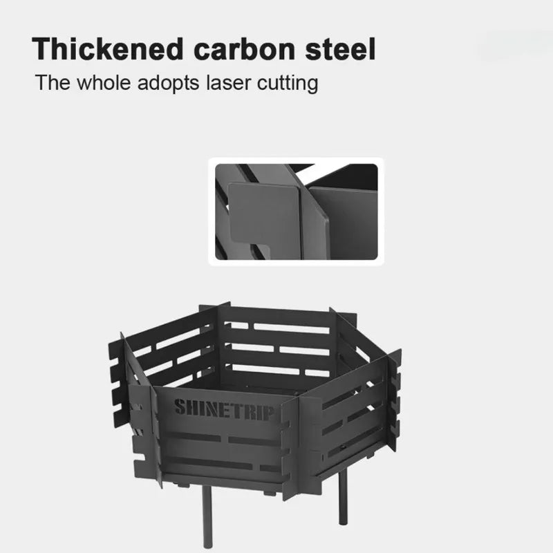Shinetrip Brazier Firewood Steel Outdoor Rack BBQ Set w/ Grill
