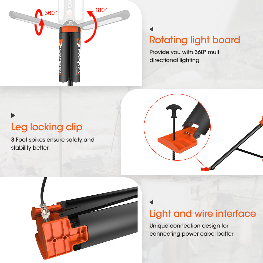 Conpex High Power Multifunction Camping /Work Light 9500 Lumens