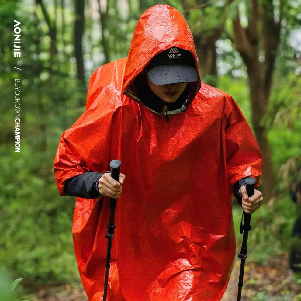 AONIJIE Emergency Thermal Raincoat Orange-A108