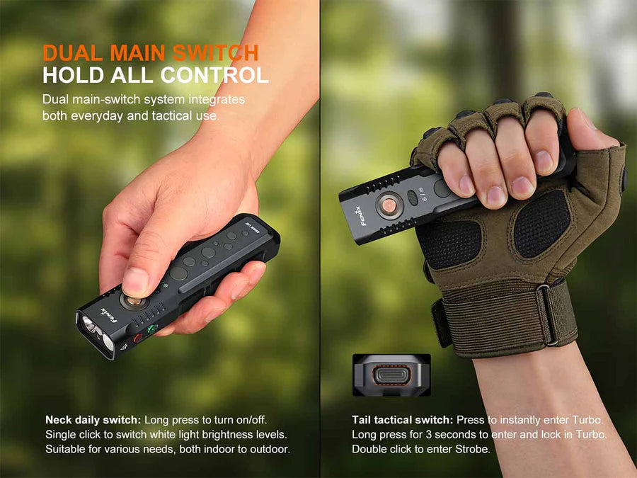 Fenix E08R UE Multi Led Dual Control Flashlight 1600 Lumens