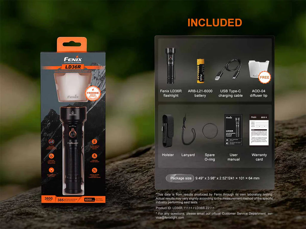 Fenix LD36R Multi Color Flashlight 3600 Lumens