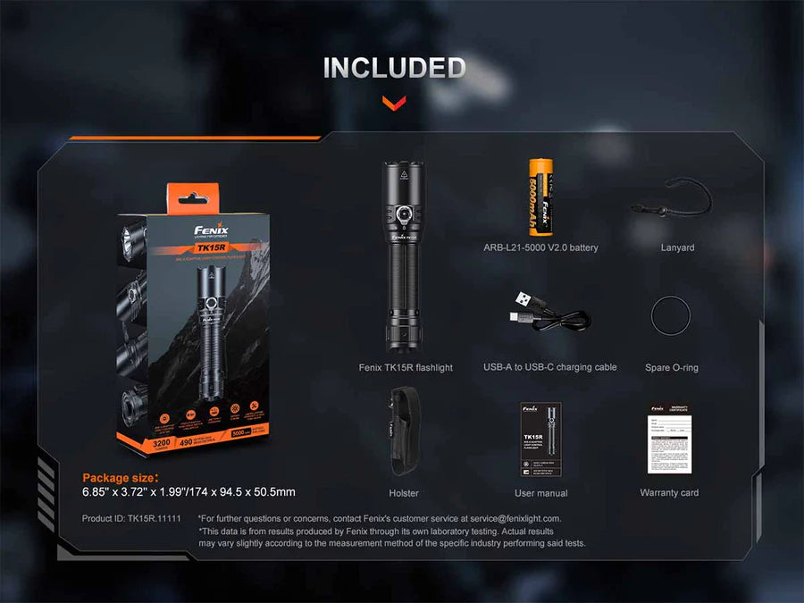 Fenix TK15R IRIS Adaptive Light Control Flashlight 3200 Lumens