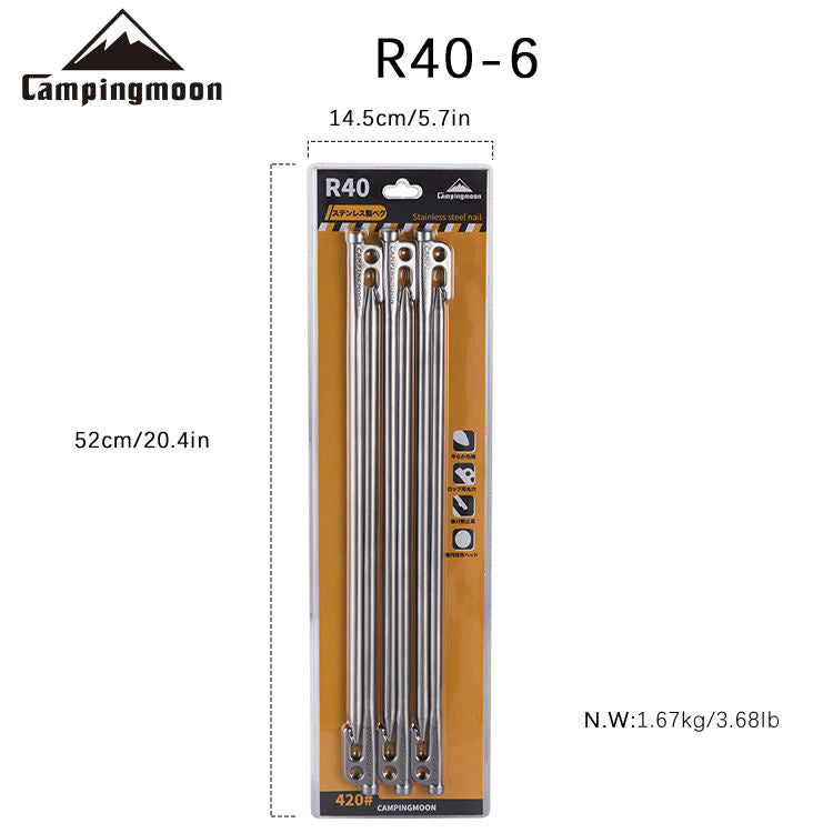 Campingmoon Stainless Steel Tent Peg