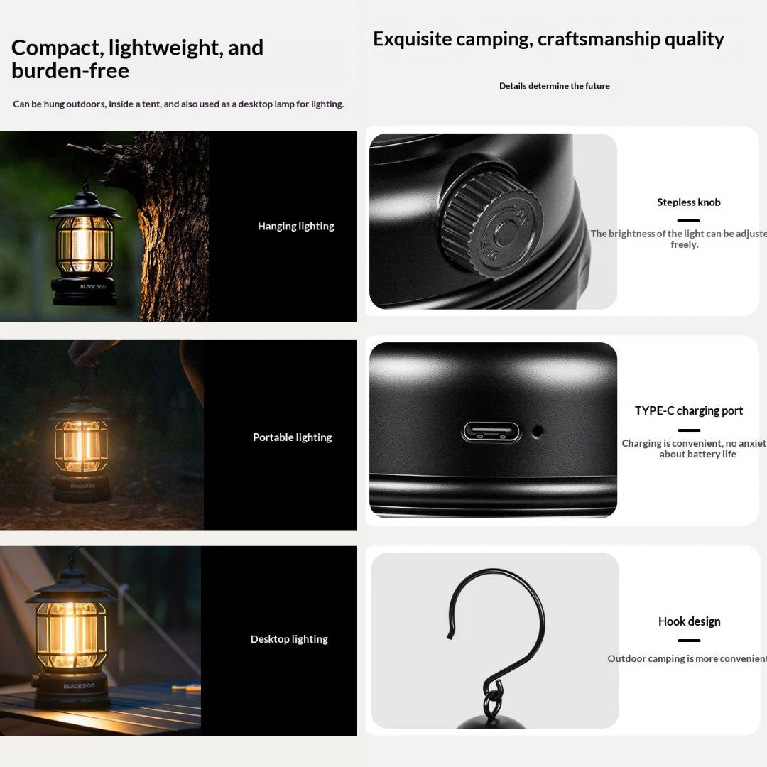 Blackdog Candle Breath Retro Camping Light