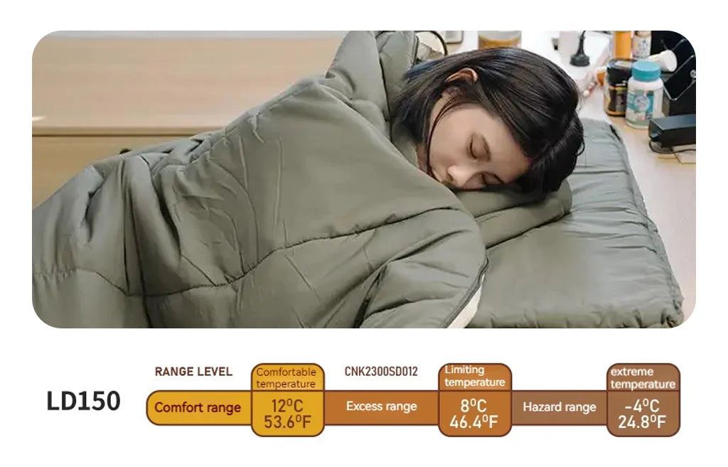 Naturehike LD150 Flexible Envelope Cotton Sleeping Bag w/ Hood