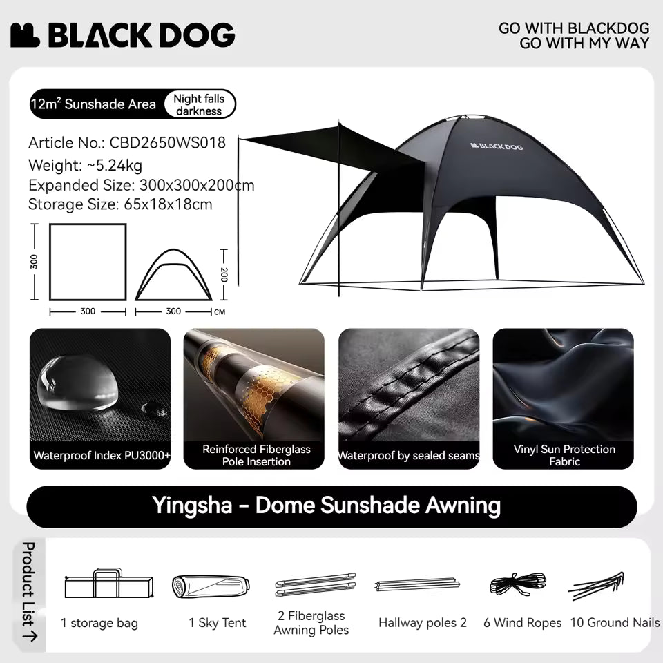 Blackdog Shadow Sand Sunshade Canopy