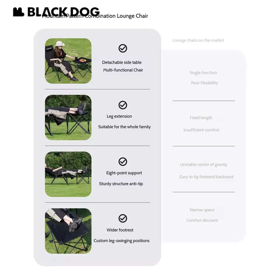 Blackdog Mountain Pattern Modular Recliner Lounge Chair