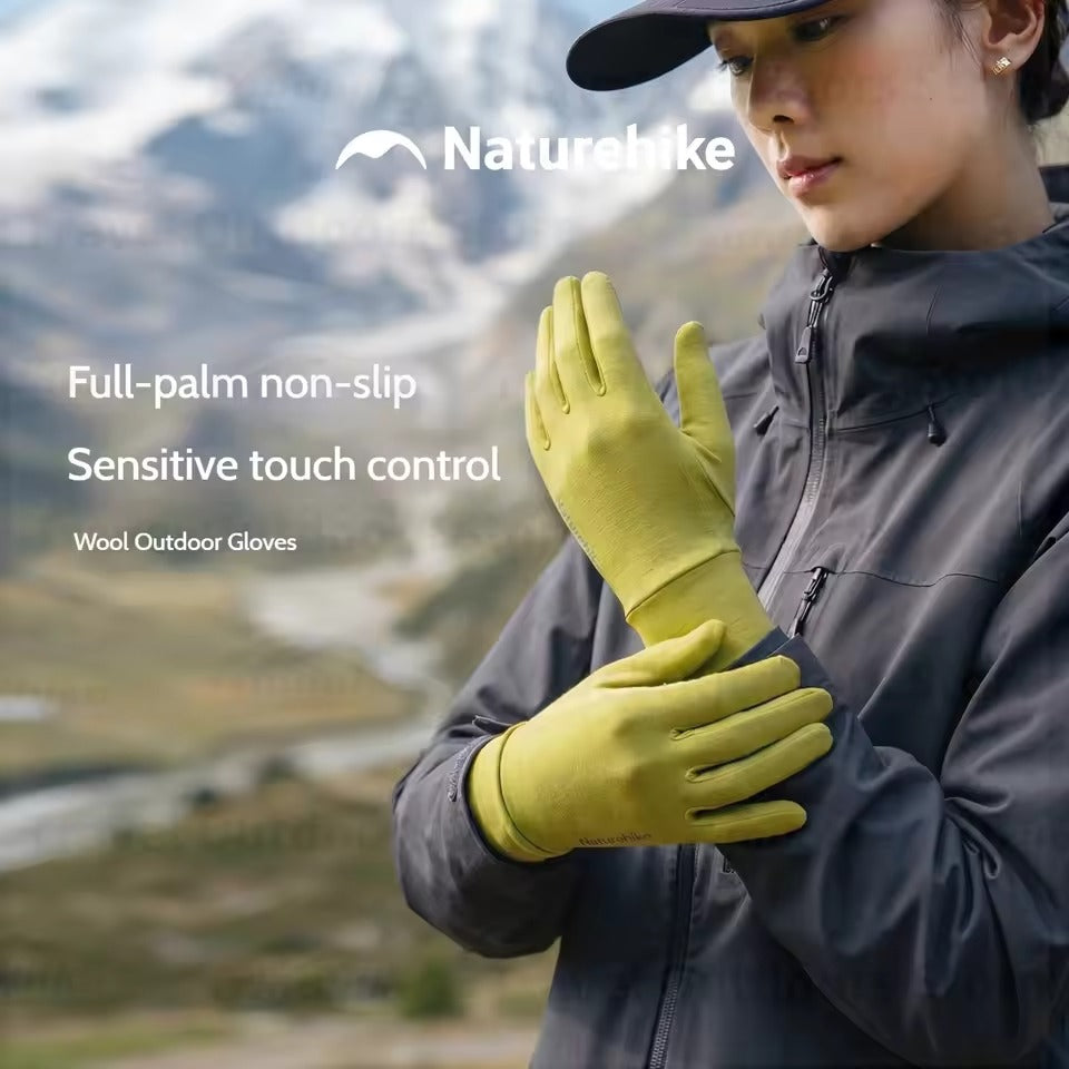 Naturehike Merino Wool Outdoor Gloves – Black
