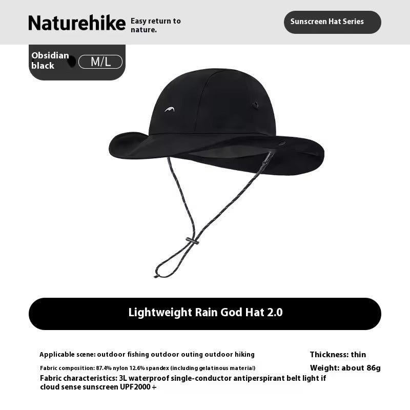 Naturehike Waterproof Wide-Brim Fisherman’s Hat – Black