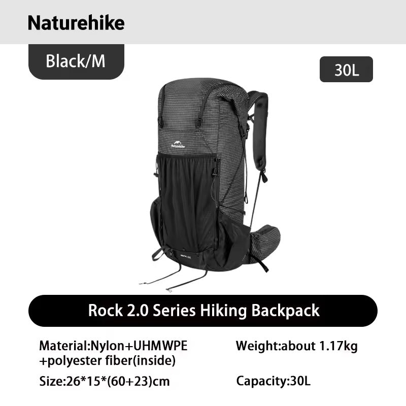Naturehike Rock 2.0 Hiking Backpack 30L – Black