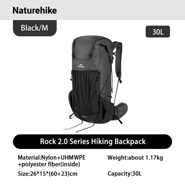 Naturehike Rock 2.0 Hiking Backpack 30L – Black
