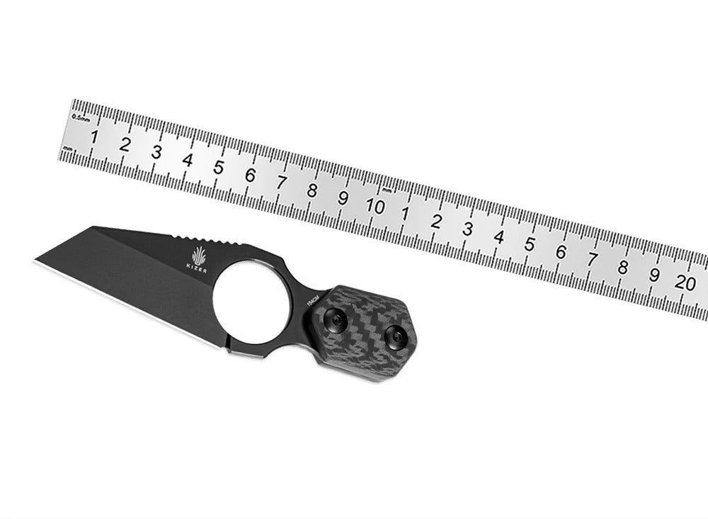 KIZER Variable Wharncliffe 154cm Blade Carbon Fiber Handle 4.79"