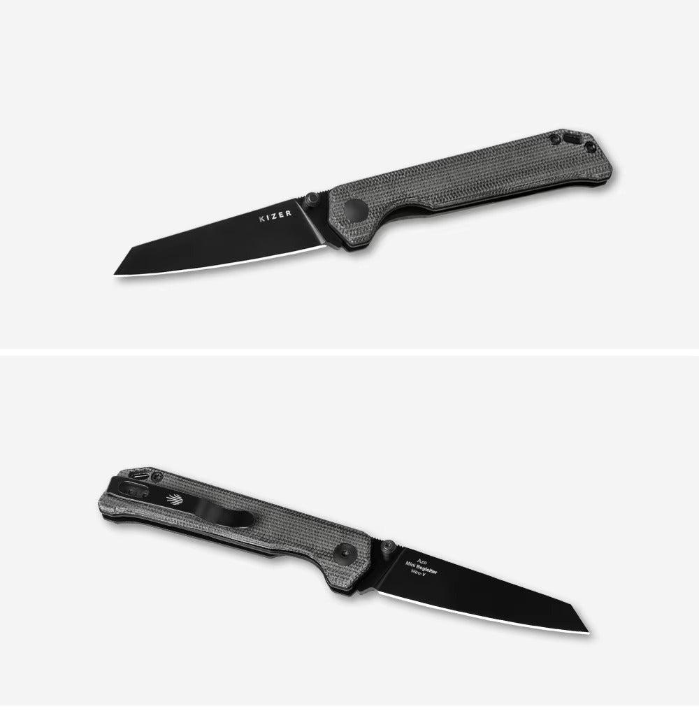 KIZER Begleiter Nitro-V Micarta Black/Steel Liner 2.9"