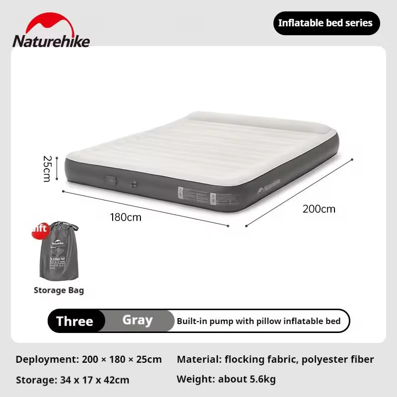 Naturehike Chenjing Inflatable Bed w/ Built-in Pump & Pillow
