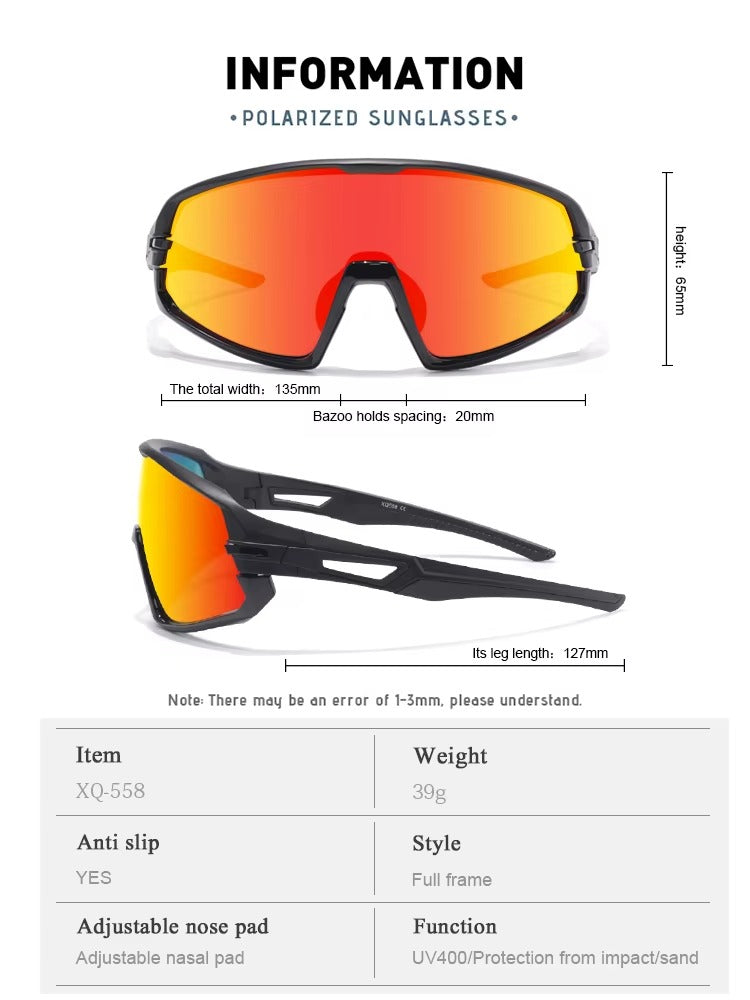 Xunqi XQ-558A Polarized Multi Lens Black Frame and Red lens