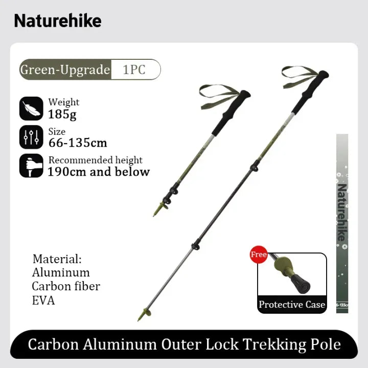 Naturehike Hoar Carbon Aluminum Outer Lock Trekking pole 66-135cm