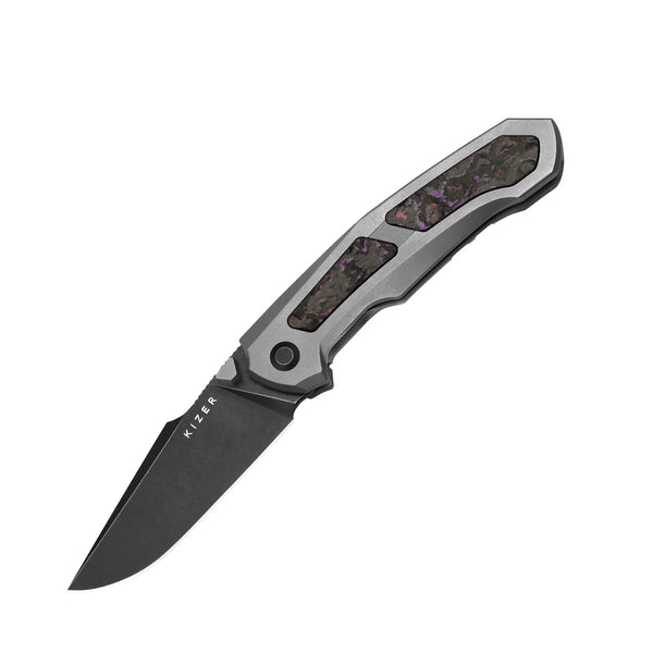 KIZER Feweed S35VN Blade Titanium/Purple Haze Handle 2.98