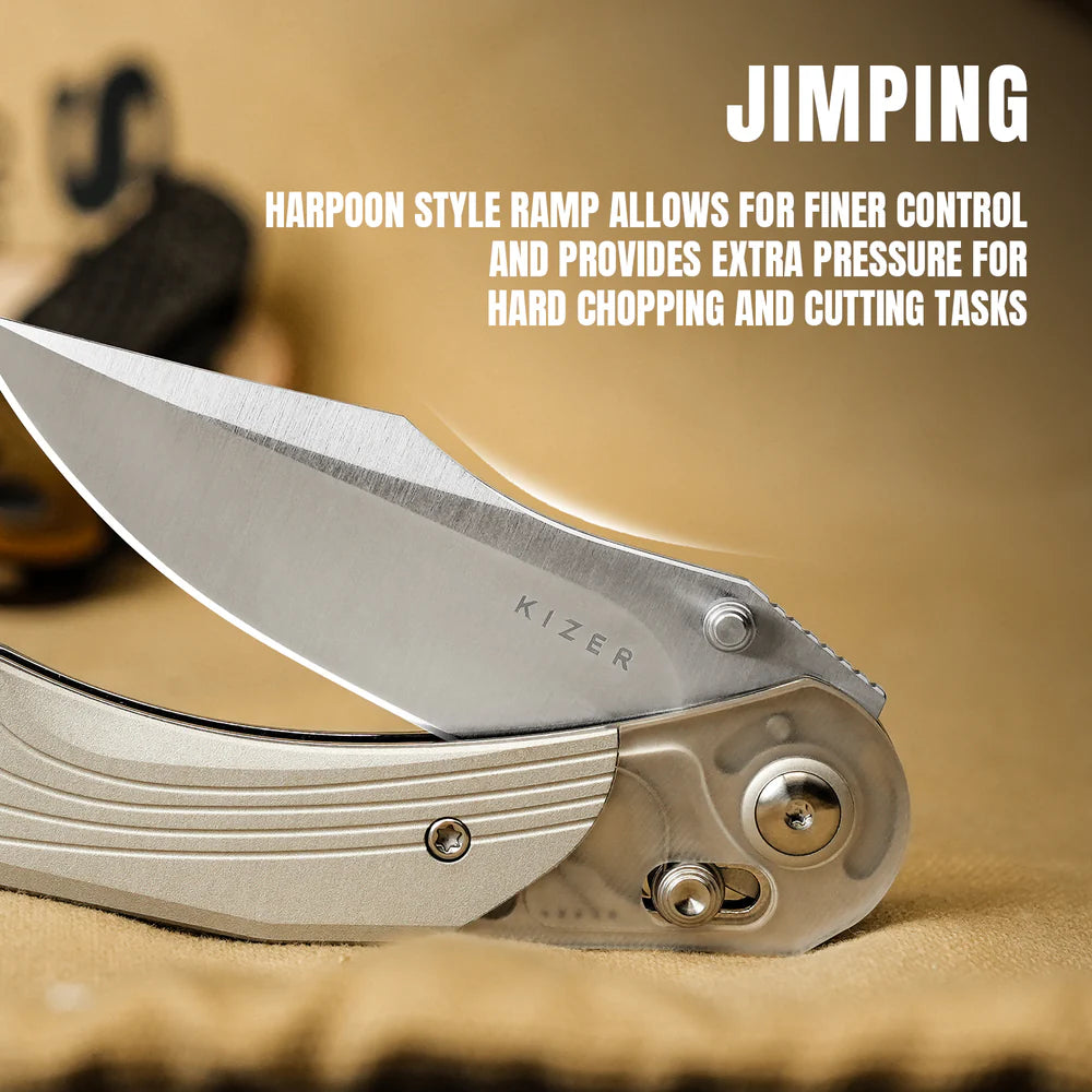 KIZER Mini Mystic Nitro-V Blade Acrylic & Aluminum & Clutch Lock 3.2"