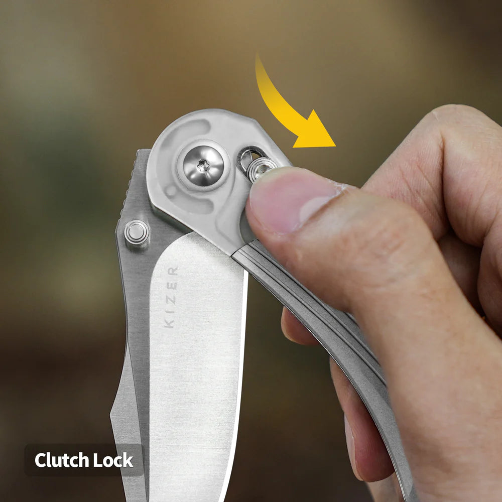 KIZER Mini Mystic Nitro-V Blade Acrylic & Aluminum & Clutch Lock 3.2"
