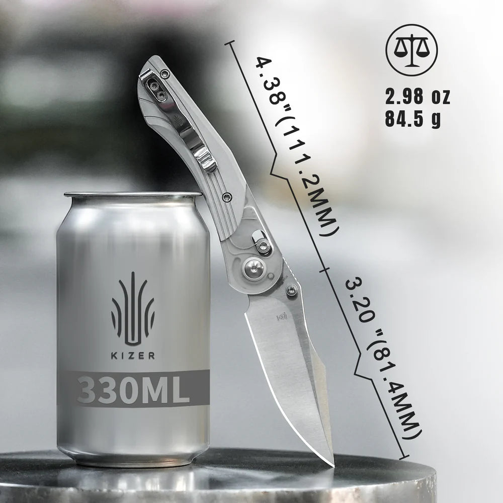 KIZER Mini Mystic Nitro-V Blade Acrylic & Aluminum & Clutch Lock 3.2"