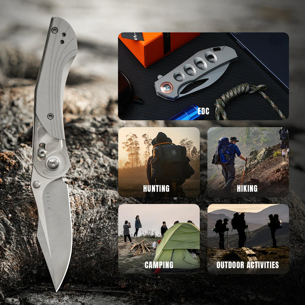 KIZER Mini Mystic Nitro-V Blade Acrylic & Aluminum & Clutch Lock 3.2"