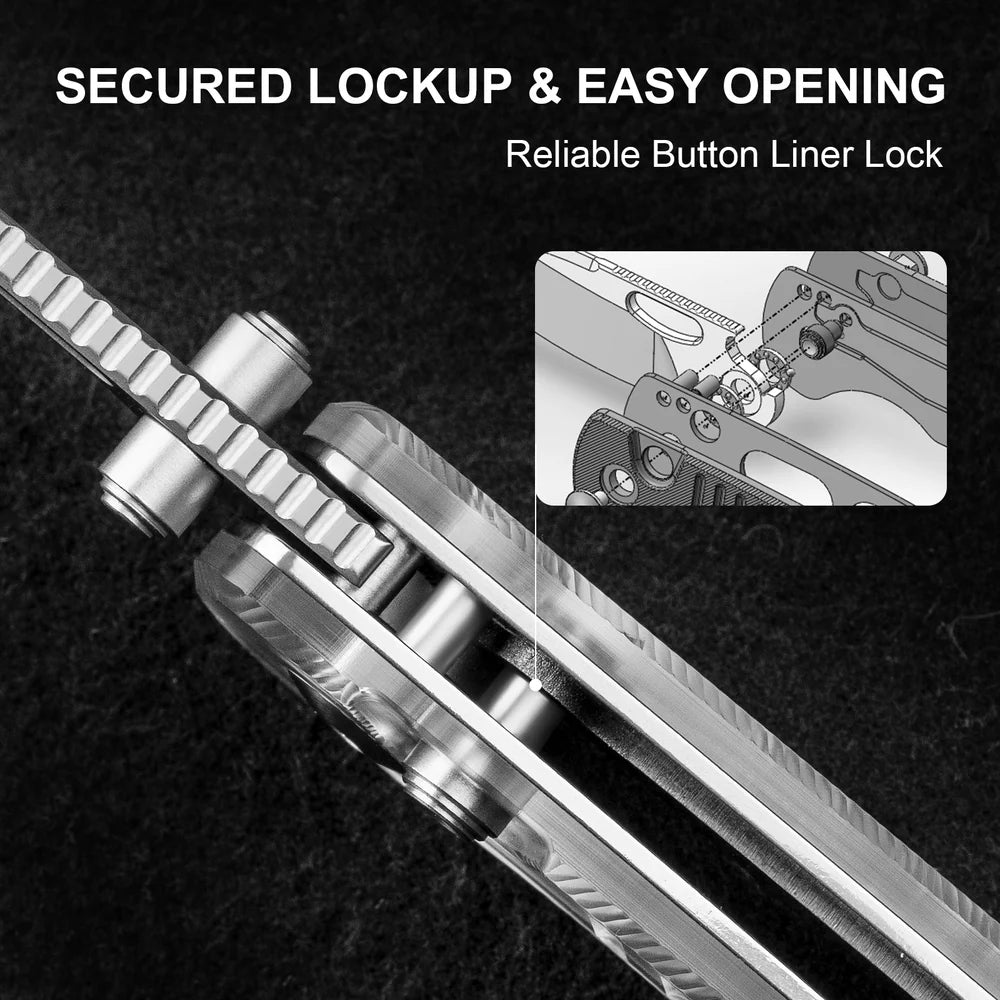 KIZER Parakeet Nitro-V Blade Acrylic Handle Button Liner Lock 2.46"