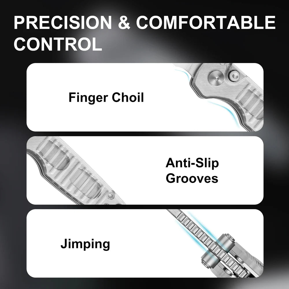 KIZER Parakeet Nitro-V Blade Acrylic Handle Button Liner Lock 2.46"