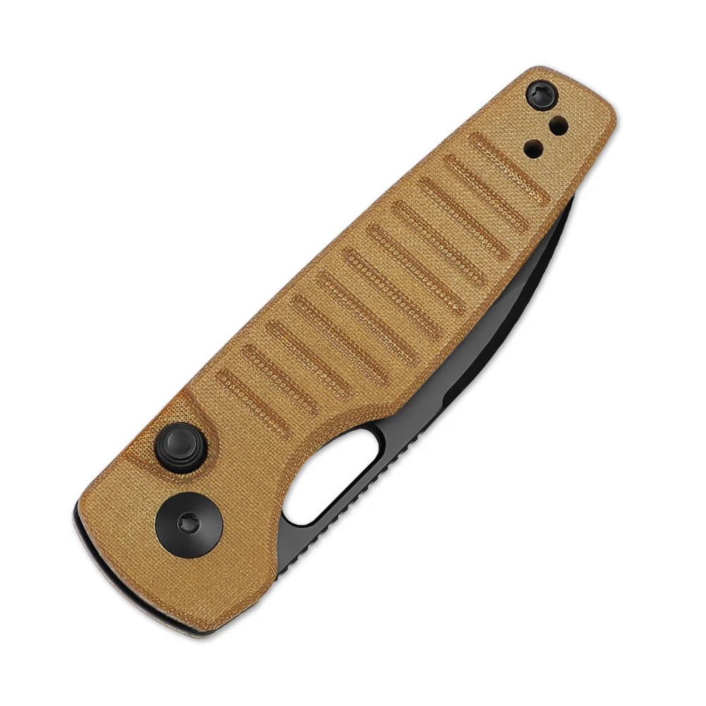 KIZER Parakeet Nitro-V Blade Micarta Handle Button Liner Lock 2.46"