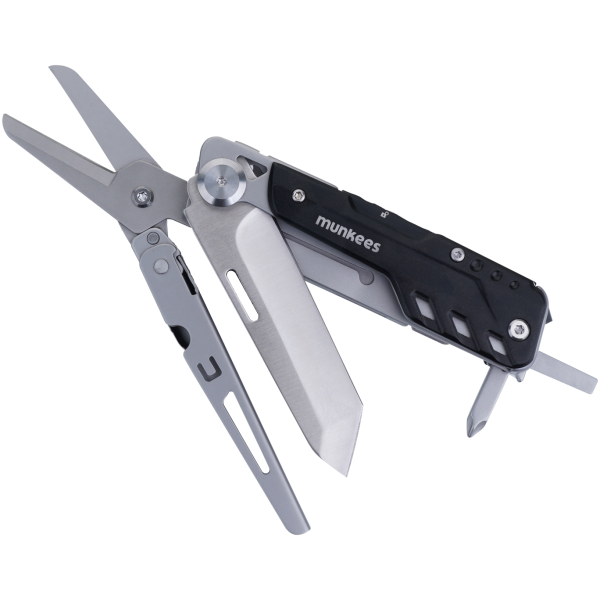 Munkees Multitool Knife and Scissors Black Line