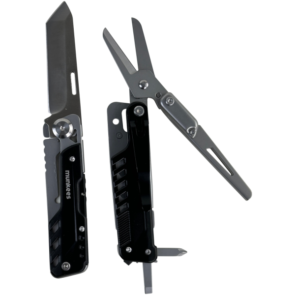 Munkees Multitool Knife and Scissors Black Line