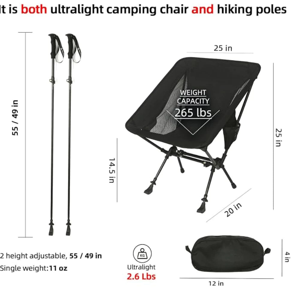 Goritta Works 2 in 1 Walking Stick Chair