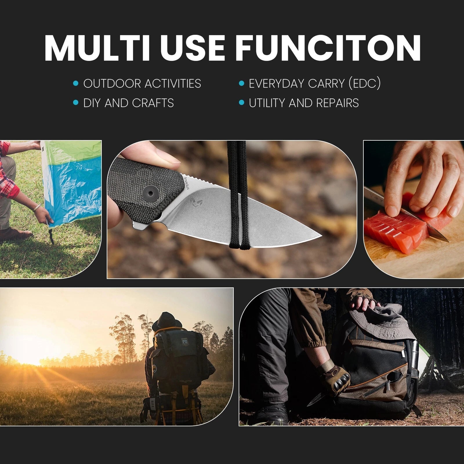 KIZER Invictus 154cm Blade Micarta Black & Button Lock 3.22"