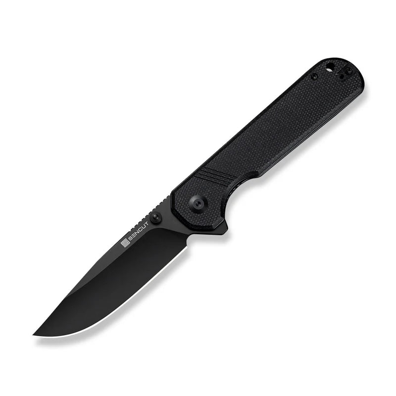 SENCUT Aetheris Black Canvas Micarta Handle Black9Cr18MoV Blade 3.68"