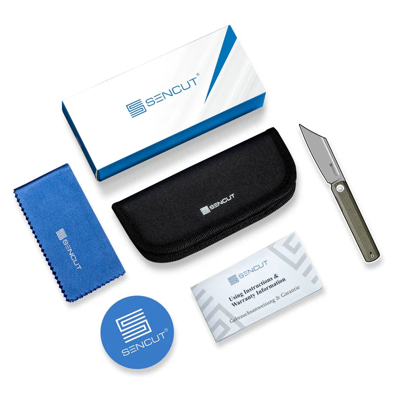 SENCUT Aetheris OD Green G10 Handle Black 9Cr18MoV Blade 3.68"