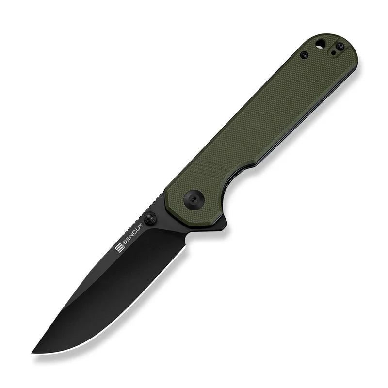 SENCUT Aetheris OD Green G10 Handle Black 9Cr18MoV Blade 3.68"