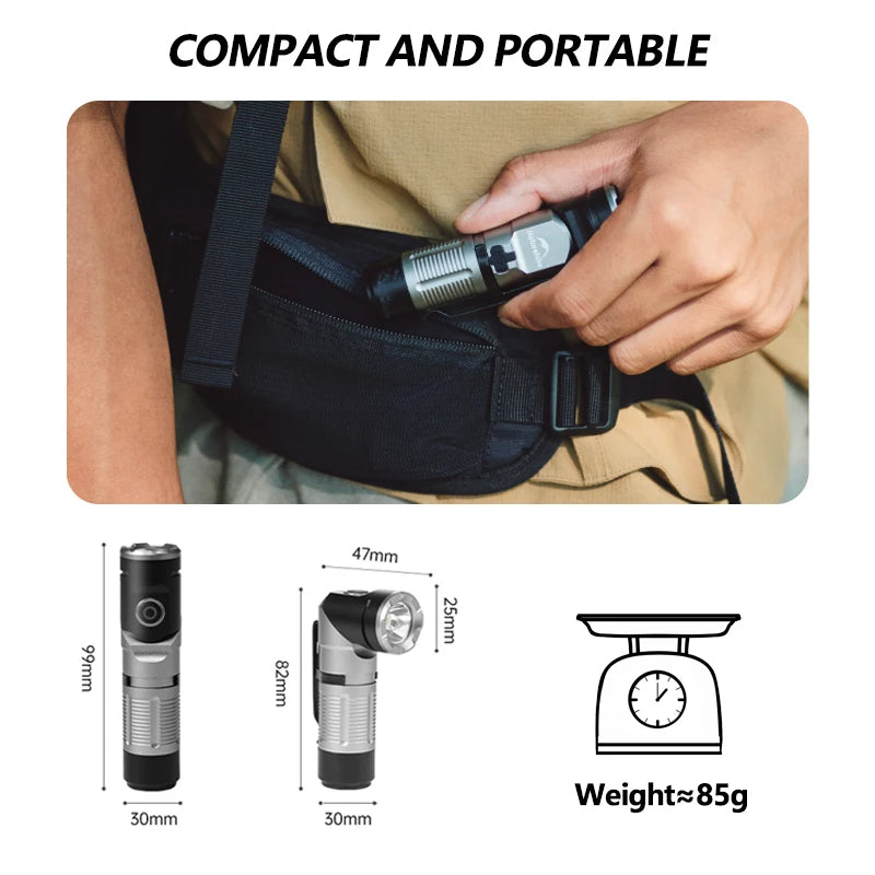 Naturehike Outdoor Corner Rotating Flashlight 430 Lumens