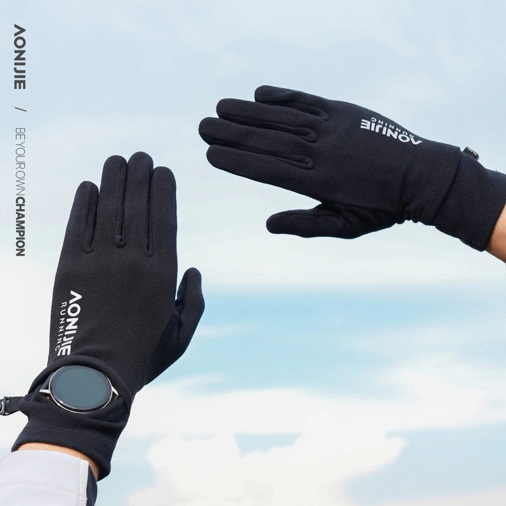 AONIJIE Breathable Full Finger Sport Gloves Black-M63