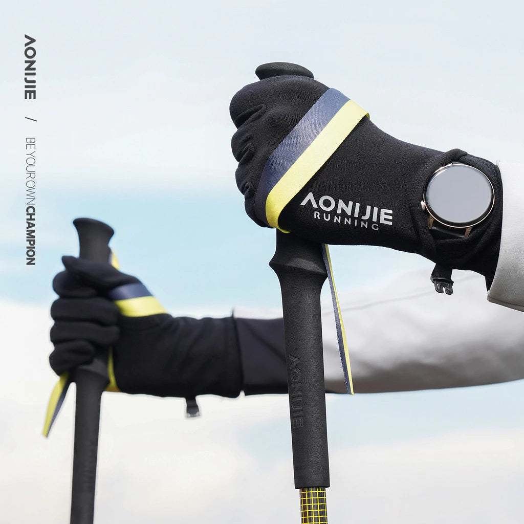 AONIJIE Breathable Full Finger Sport Gloves Black-M63