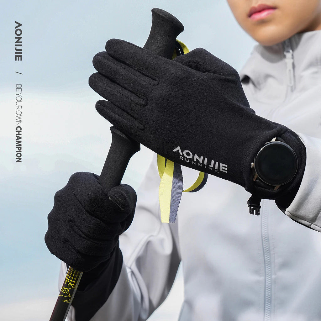 AONIJIE Breathable Full Finger Sport Gloves Black-M63