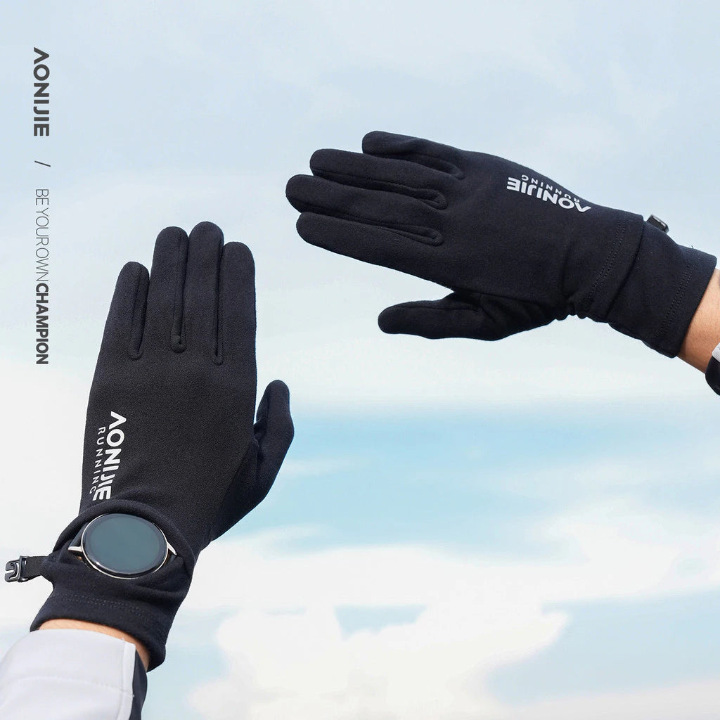AONIJIE Breathable Full Finger Sport Gloves Black-M63